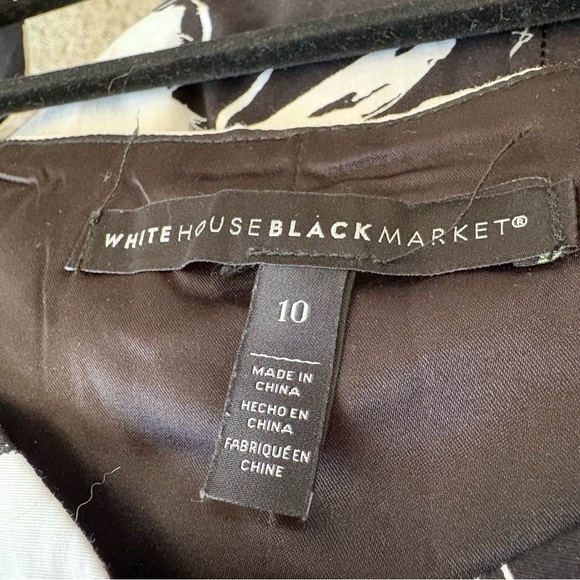 WHITE HOUSE BLACK MARKET Black and White Floral Fit and Flare Dress - Picture 9 of 9